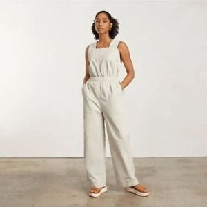 Everlane Striped The Fatigue Apron Sleeveless Jumpsuit Women's Size 2